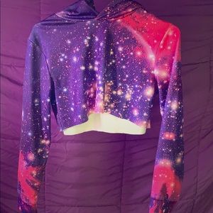 Galaxy crop top hoodie